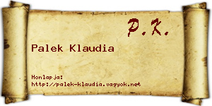 Palek Klaudia névjegykártya